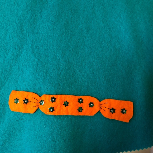 Vintage NEW YEAR CIRCLE SKIRT from the 50's, wool felt. Size XS. Rockabilly!!! - Picture 4 of 14